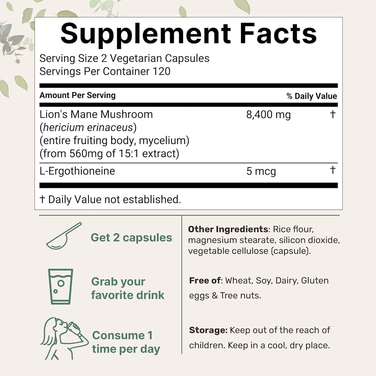 Micro Ingredients Lions Mane with L-Ergothioneine